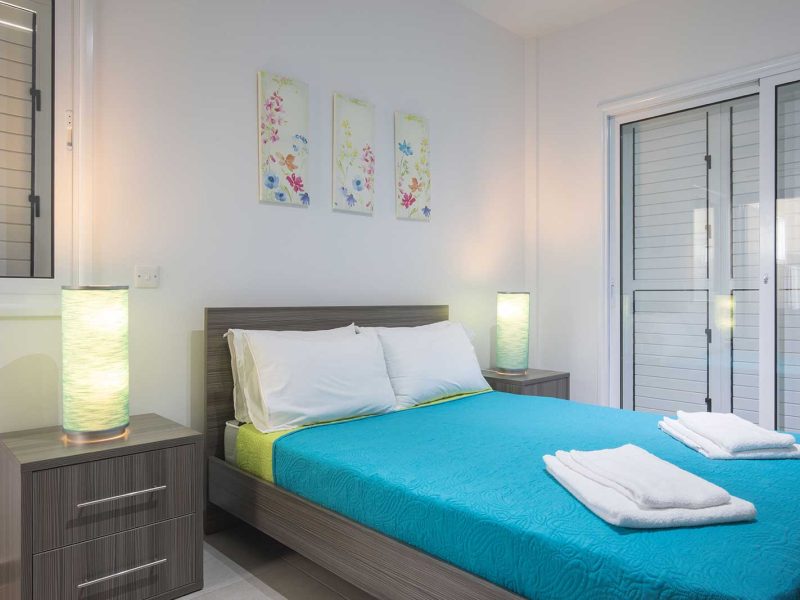 Ormos 12 cyprus villas for all ayia napa paphos protaras larnaca nicosia limassol view double bed blue sheets